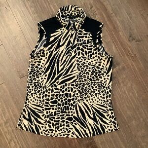 DKNY Golf Sleeveless Animal Print Top, Size M